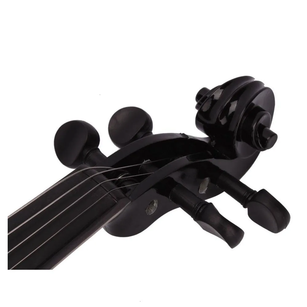 4/4 full size acoustic violin black with case bow resin