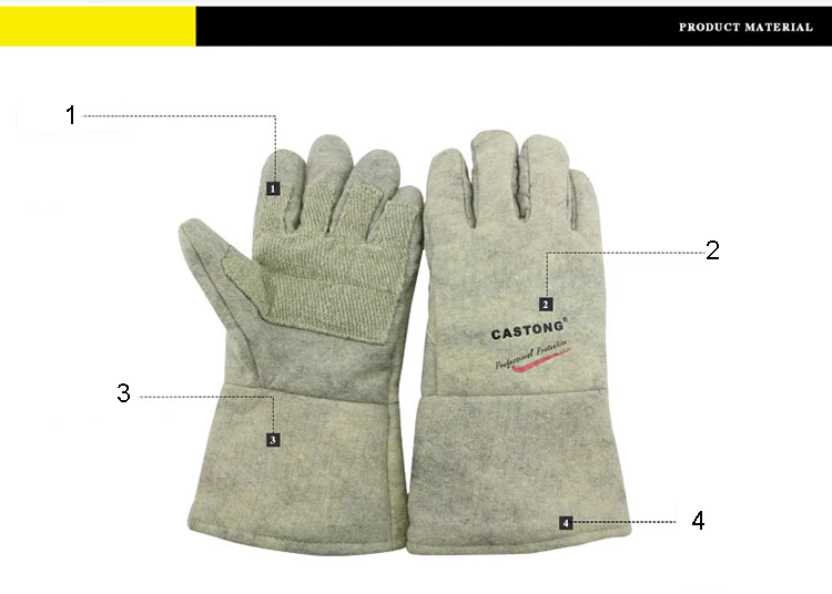 500 Degree High Temperature Resistant Gloves Flame retardant Fireproof Anti-scalding Industry Labor Safety Heat insulated Gloves