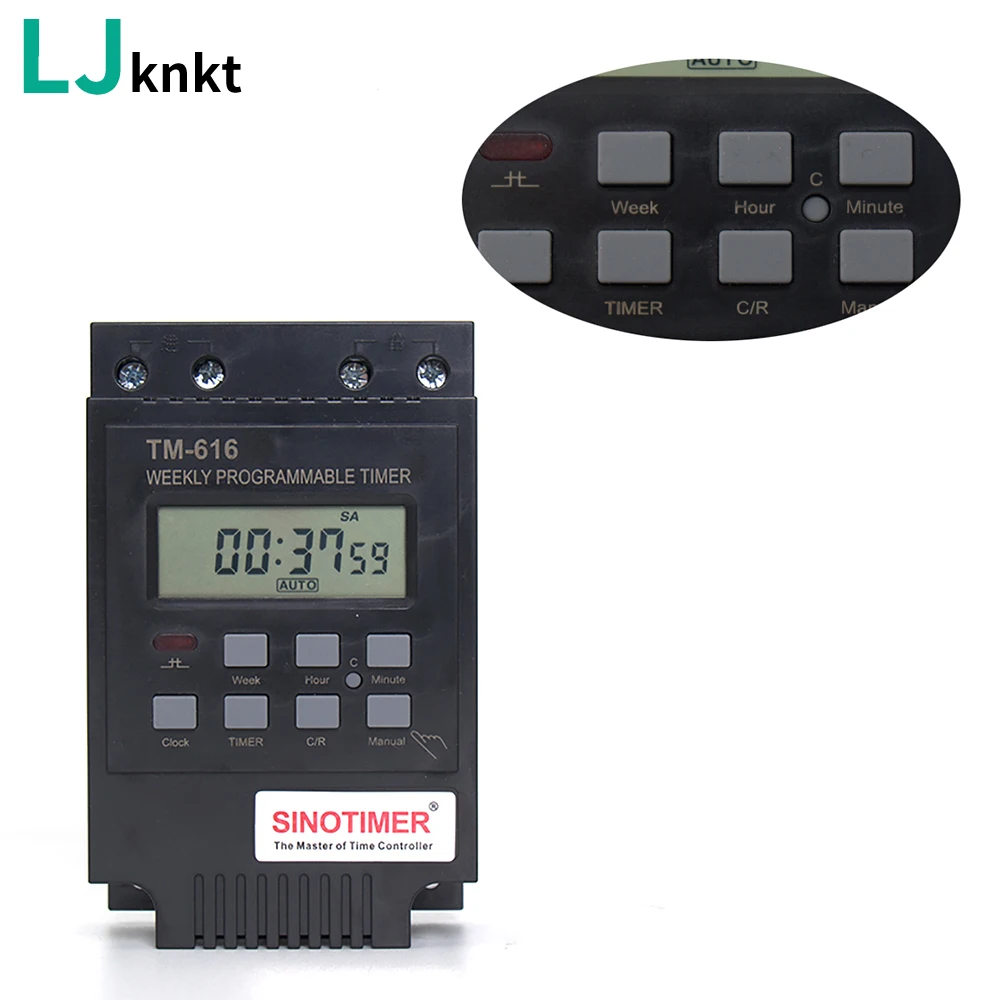 BIlinli TM616W-4 Digital Electronic Timer 220V 30A Weekly Programmable Relay Controller 