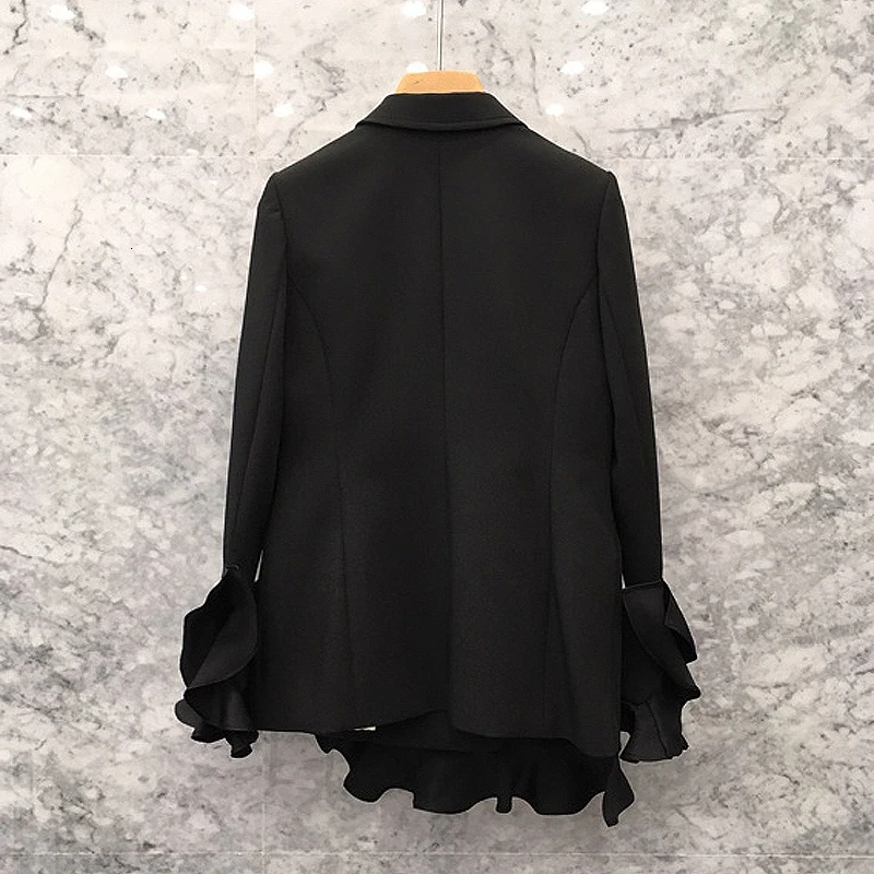TWOTWINSTYLE Black Patchwork Ruffle Womens Suit Notched Long Sleeve High Waist With Sashes Blazer Female 2019 Autumn Fashion New (6).jpg