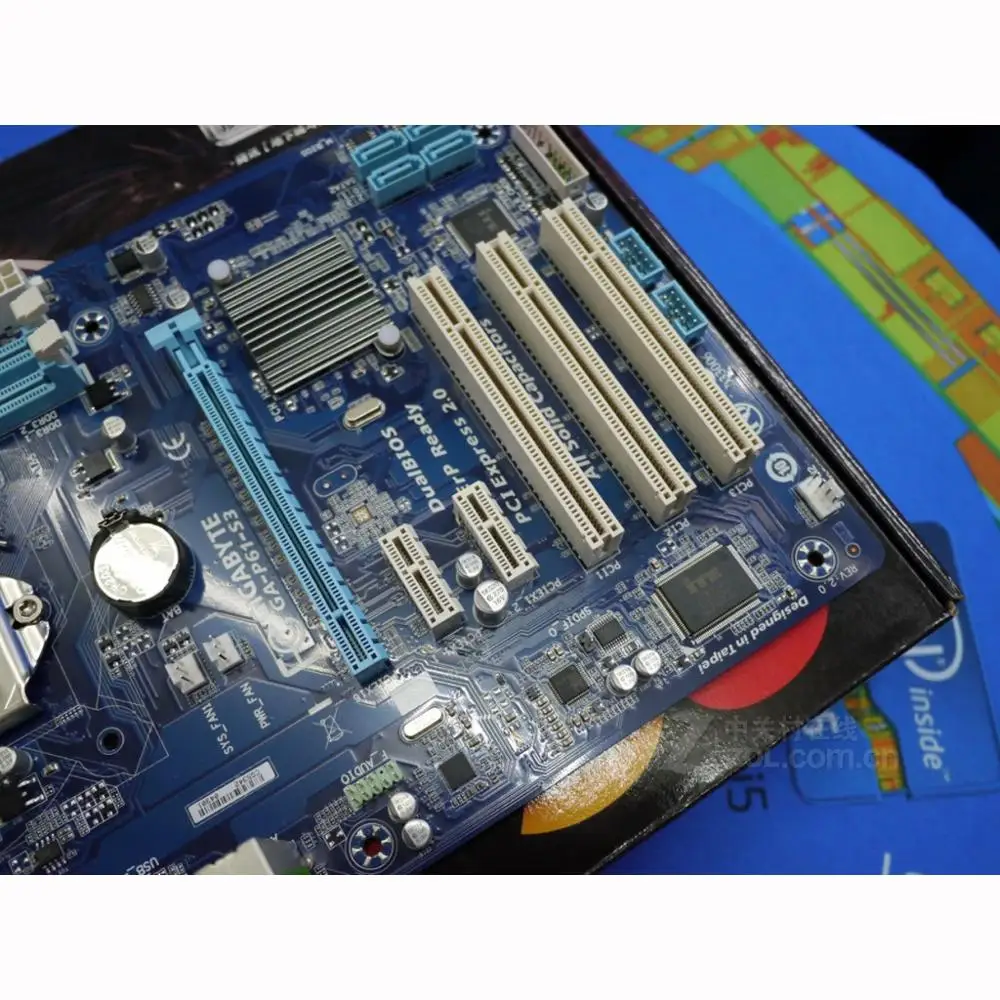 LGA 1155 для Intel DDR3 Gigabyte GA-P61-S3 материнская плата 16 Гб H61 P61 S3 настольная системная плата PCI-E 3,0 P61-S3 б/у