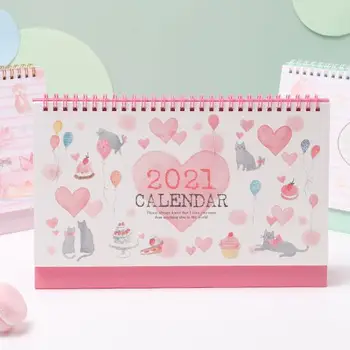 

"Cat Garden" 2021 Cute Table Desk Calendar Yearly Monthly Scheduler Planner Student Working Timetable Gift