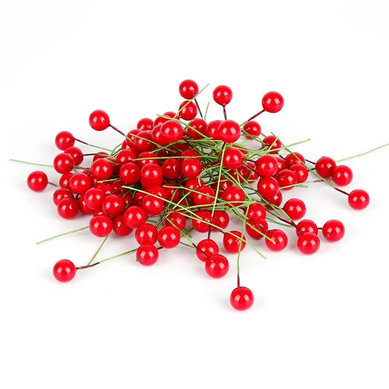 50PCS(20mm) 100 шт, искусственные ягоды, Рождественский Декор для дома,, счастливый год, рождественская елка, украшение для свадьбы, рождественский подарок, украшение - Цвет: 50PCS(20mm)