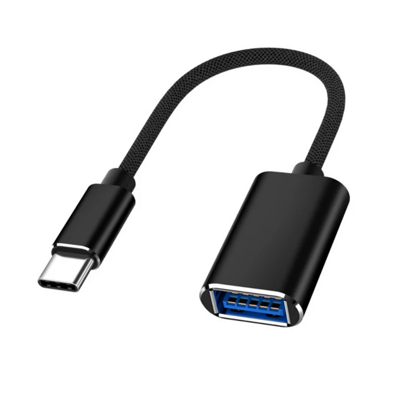 Type C Micro USB кабель type C к USB адаптер OTG для зарядки type-C Micro зарядное устройство кабель для передачи данных конвертер для Xiaomi samsung huawei - Цвет: Черный