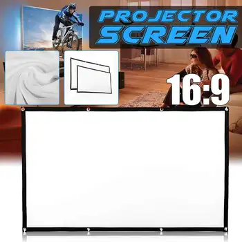 

60/120 Inch Portable Led Projector Screen Polyester Outdoor Movie Screen For Travel Home Theater Meeting Party Cinema Projektor