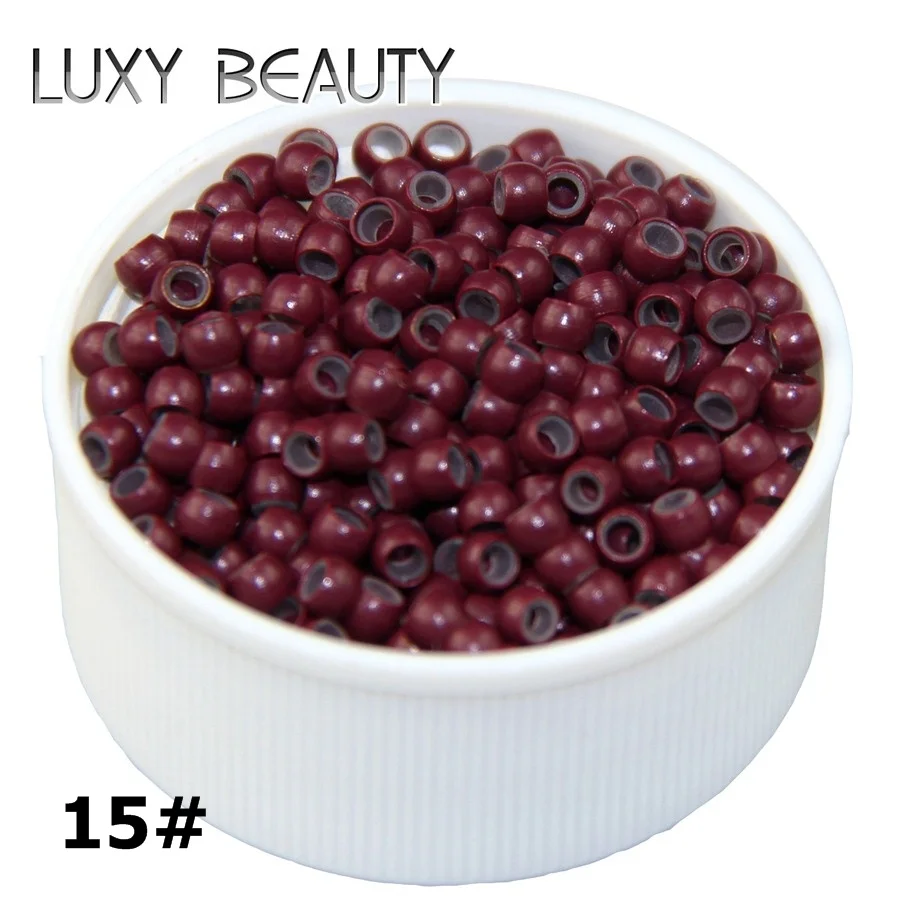 500pcs Silicone Hair Beads Nano Ring Micro Beads Fashion Salon Hairstylist Dreadlock Hair Extension Tools 8 Colors - Цвет: 15