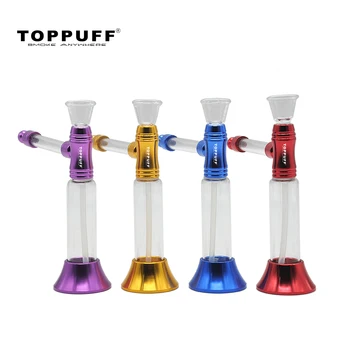 

TOPPUFF Glass Smoking Pipe Water Smoking Pipe Metal Pipe Smoking Pipe With Base Bottom Storage Case