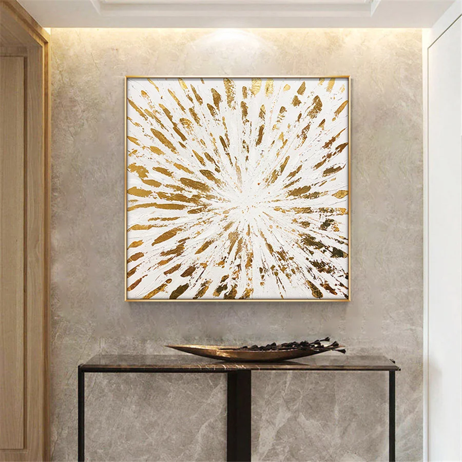 

100% Handmade Bump Texture Oil Painting On Canvas, Ray Wall Art Abstract Picture For Home Office Hotel Villa Interior Decoration