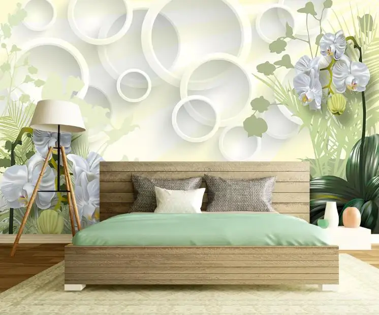 Фото обои 3D стерео Clivia Цветы Росписи гостиной спальни фон настенная бумага|Обои| |