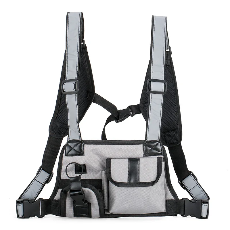 Fashion Chest Pack Two Colors Multi-pocket Tactical Vest Unisex Cool Functional Shoulder Anti Theft Waist Backpack | Спорт и