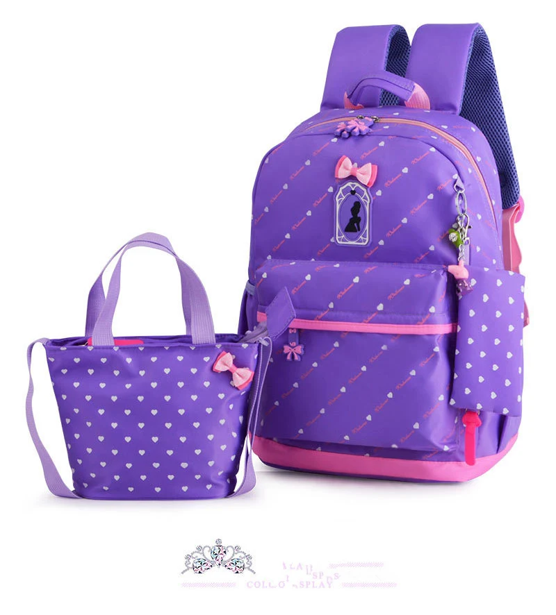 Printing 3pcs/Set Backpacks Cute School Bags For Teenager Girls travel Backpack kids Princess Schoolbags mochila escolar