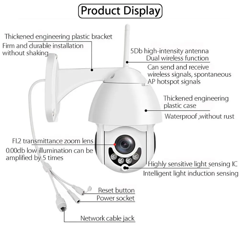 ICSEE HD 1080P 2,4 GWiFi наружная PI66 водонепроницаемая Мини купольная камера видеонаблюдения ip-камера с аудио ночного видения движения