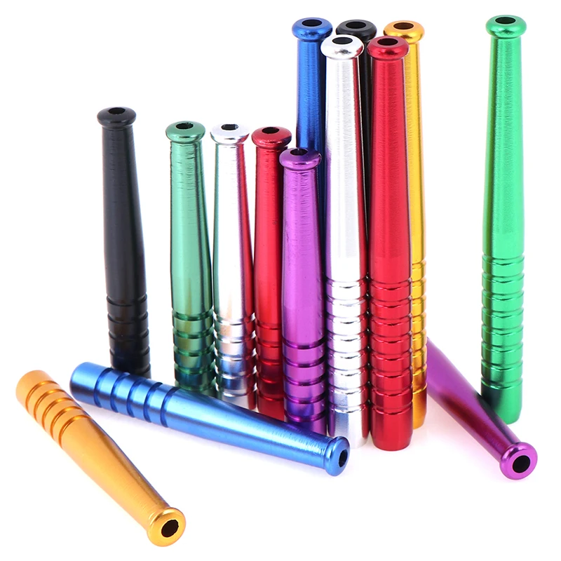 3pcs Portable Metal Snuff Sniffer Snorter Straw Nasal Tube Snuffer Bullet Multicolor Aluminum Alloy Smoke Pipe Color Random