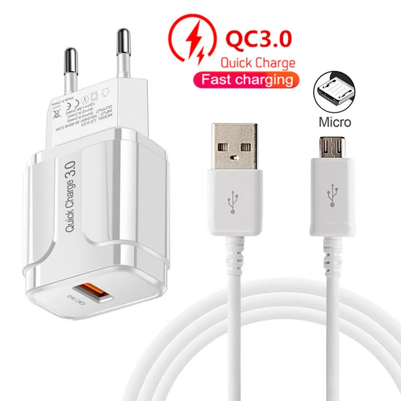 Быстрое зарядное устройство 3 0 USB для Samsung Galaxy A10 A7 S7 S6 A6 J7 Xiaomi Huawei Honor настенное