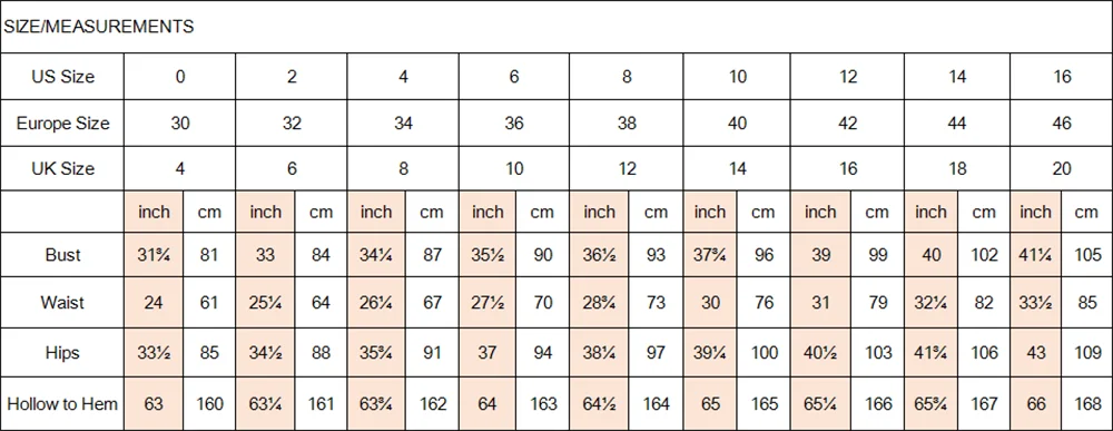 Size chart
