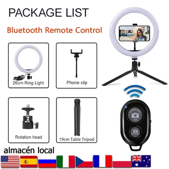 

26cm Selfie ring for photography 10 inch LED light ring with tripod stand for Smartphone Control remote