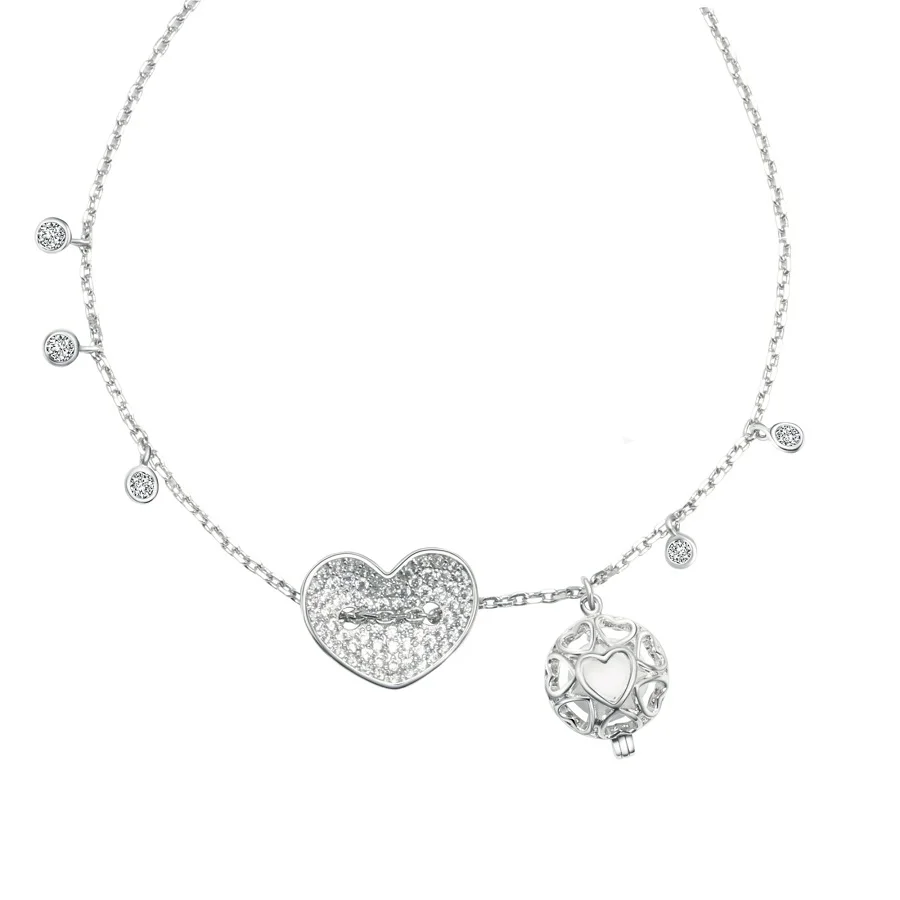

Fashion S925 Silver Aromatic Jewelry Essential Oil Diffuseur Heart-shaped Lady Bracelet