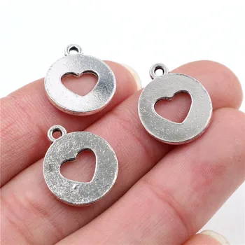 

17x15mm 20pcs Antique Silver Plated Heart Handmade Charms Pendant:DIY for bracelet necklace-P5-20