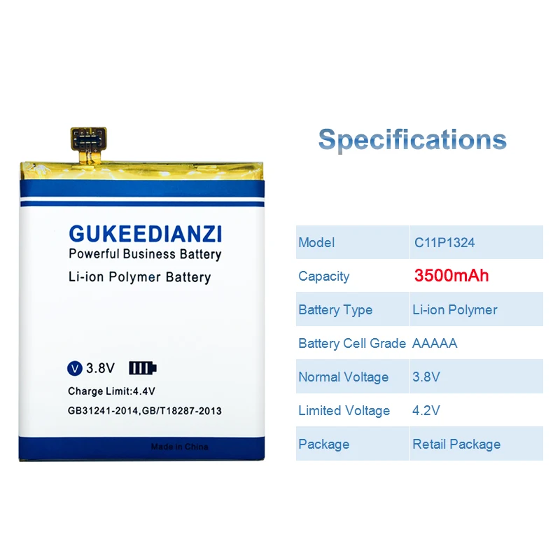 GUKEEDIANZI C11P1325 4500 мА/ч, Батарея для Asus ZenFone 6 ZenFone6 A601CG A600CG T00G запасная батарея для мобильного телефона
