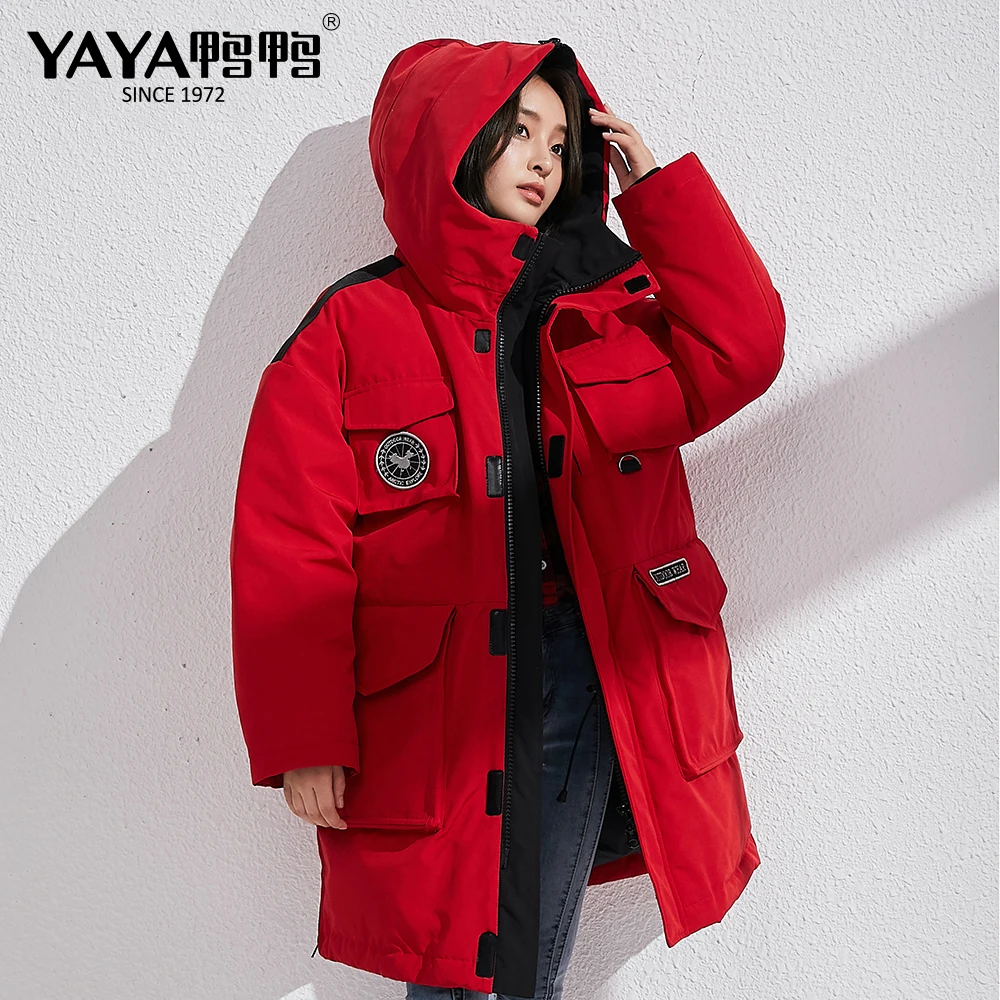 

YAYA Streetwear Winter Jacket Women 2020 Down Parkas Female Thicken Warm Coat Glossy Snow Down Outwear