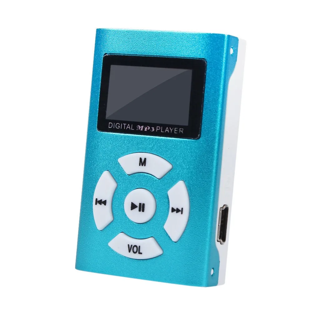 Хит, стильный дизайн, USB мини mp3-плеер, ЖК-экран, поддержка 32 ГБ, Micro SD, TF карта# T2 - Цвет: Blue