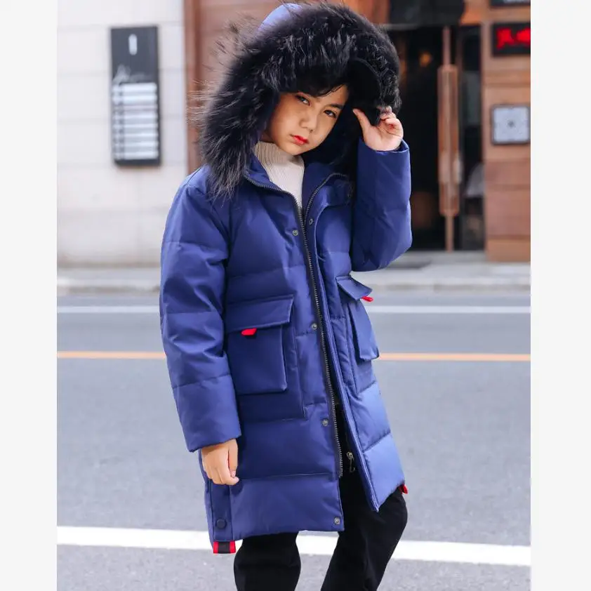

Children's down jacket Winter new hooded thicker warm jacket for boys white duck down coat modis kids Clothes down jacket Y1929