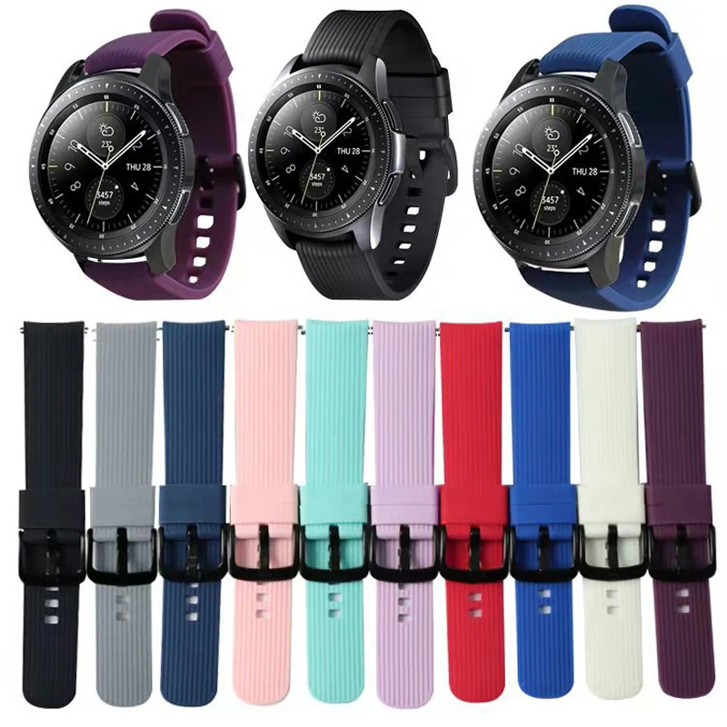 Ремешок силиконовый для Samsung Galaxy Watch Active 2 40/44 мм спортивный умный Браслет Gear S2 Classic