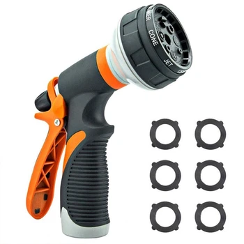 

Garden Hose Nozzle Sprayer Nozzle Heavy Duty High Pressure Water Nozzle 8 Way Sprayer Pattern for All Your Watering and Pets Sho