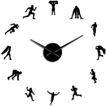 

GZ282 Hot Sale Acrylic Mirror Wall Clock European Living Room Oversized Wall Clock Gift Ideas