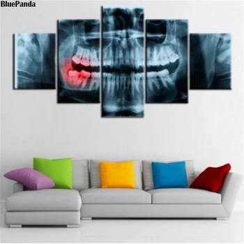 

Panoramic Dental X Ray 5 Pieces Modern Canvas Painting Oil Print Poster HD Picture For Living Room Office Home Decoration