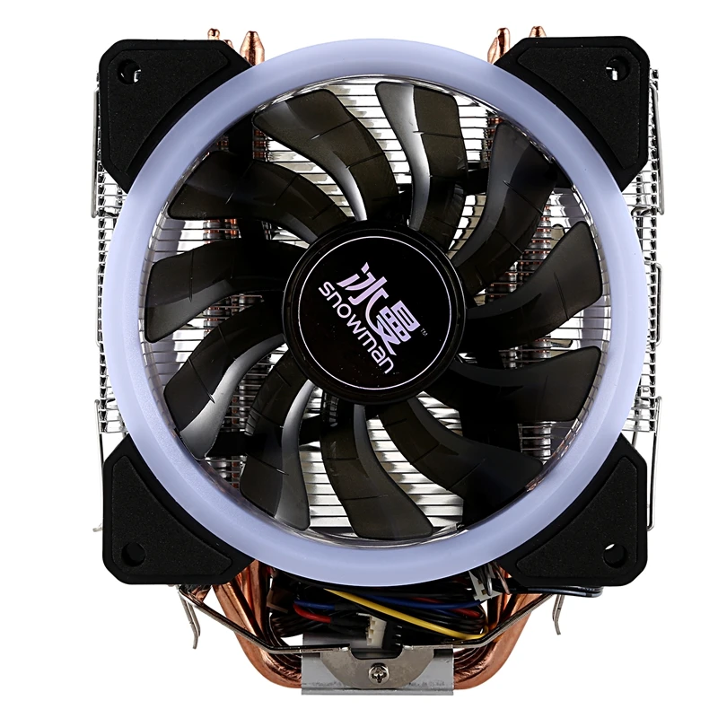 

SNOWMAN LED CPU Cooler Master 5 Direct Contact Heatpipes freeze Tower Cooling System CPU Cooling Double Fan with PWM 2 Fans