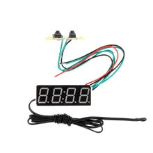 0,36 дюймов 3-в-1 время+ Температура+ Напряжение метр Дисплей с NTC DC7-30V вольтметр электронные часы цифровой светодиодной лампой