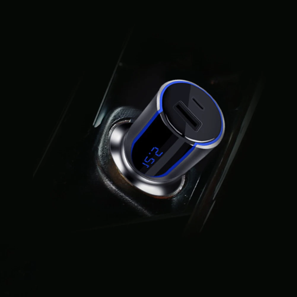 30 Вт 3,0 USB C автомобильный Зарядное устройство для быстрой зарядки 5V 5.4A светодиодный Дисплей для мобильного телефона Зарядное устройство быстрой Тип C Телефона Зарядное устройство