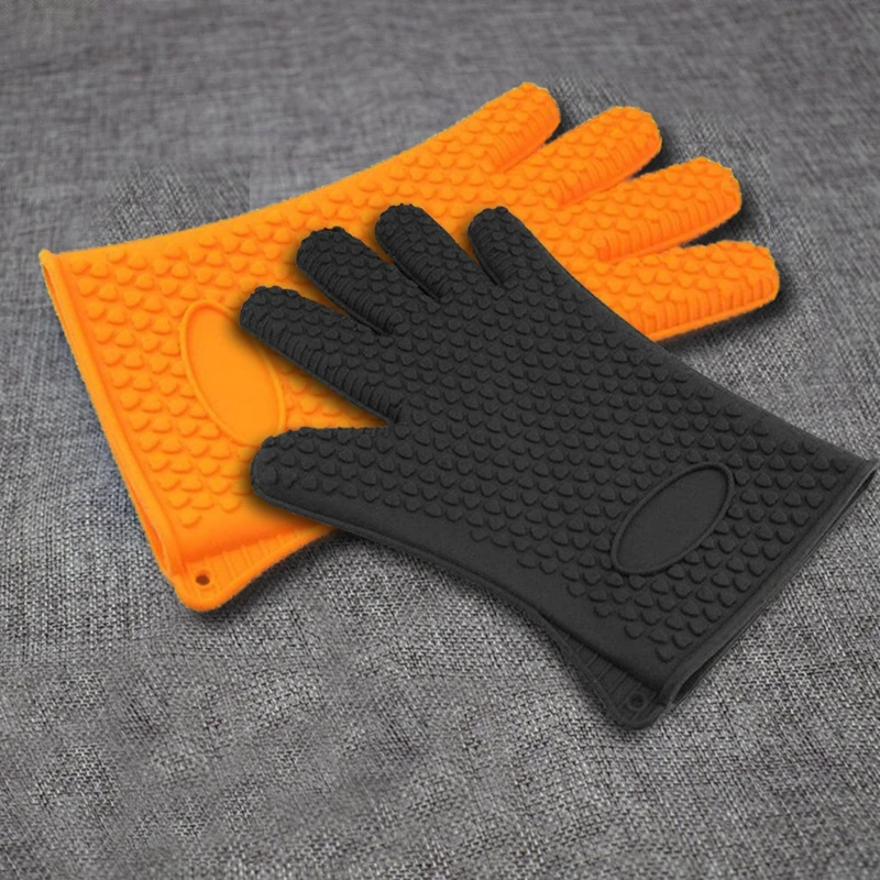 Новая кухня термостойкие силиконовые перчатки держатель для посуды для духовки выпечки барбекю приготовления рукавицы-оранжевый