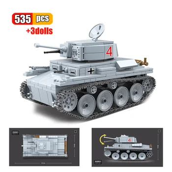

535Pcs Military Technic Germany Anti-Tank Building Blocks Set Weapon WW2 Tank Army Figure Soldiers Educational Toys for Children