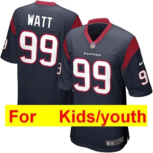 Синий Youth Houston JJ Watt Deshaun Watson DeAndre Hopkins Молодежные детские игровые цветные спортивные футболки - Цвет: Синий
