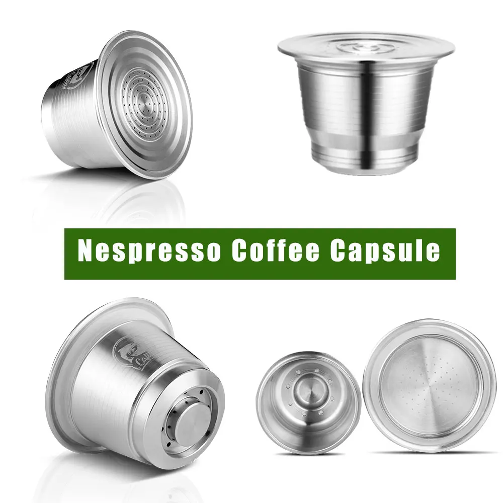 iCafilas Refillable Coffee Capsule For Nespresso Inissia Machine à capsules  Krups YY1531FD Stainless Steel and Tamper Wholesale - AliExpress