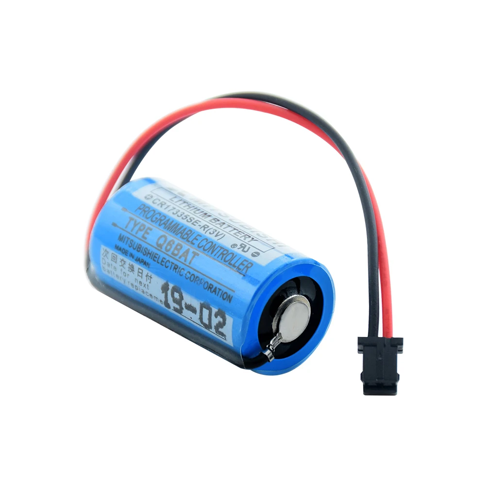 Q6BAT 3V 1800mAh CR17335 ER2/3A PLC литиевые батареи с вилкой для Mitsubishi CR17335SE-R Промышленные батареи длительного действия