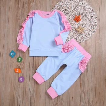 

12M-4YToddler Kid Baby Girl Winter Clothes Sets Pink Long Sleeve Tops Long Pants Outfit Tracksuit Children's Sets kids clothes