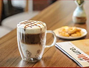 

Double Wall Cup Coffee Glass Tea Insulated Travel Transparent Nordic Minimalist Mug Espresso Vasos De Vidrio Unique Cup KK60MK