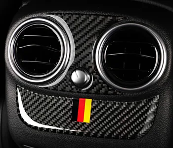 

For Mercedes Benz C Class W205 C180 C200 GLC Sticker Carbon Fiber Car Rear Air Conditioning Outlet Panel Frame Cover Trim