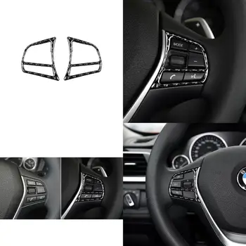 

For BMW F20 F21 F30 F34 F32 Accessories Interior Carbon Fiber Car Steering Wheel Buttons Stickers Cover Trim Decoration