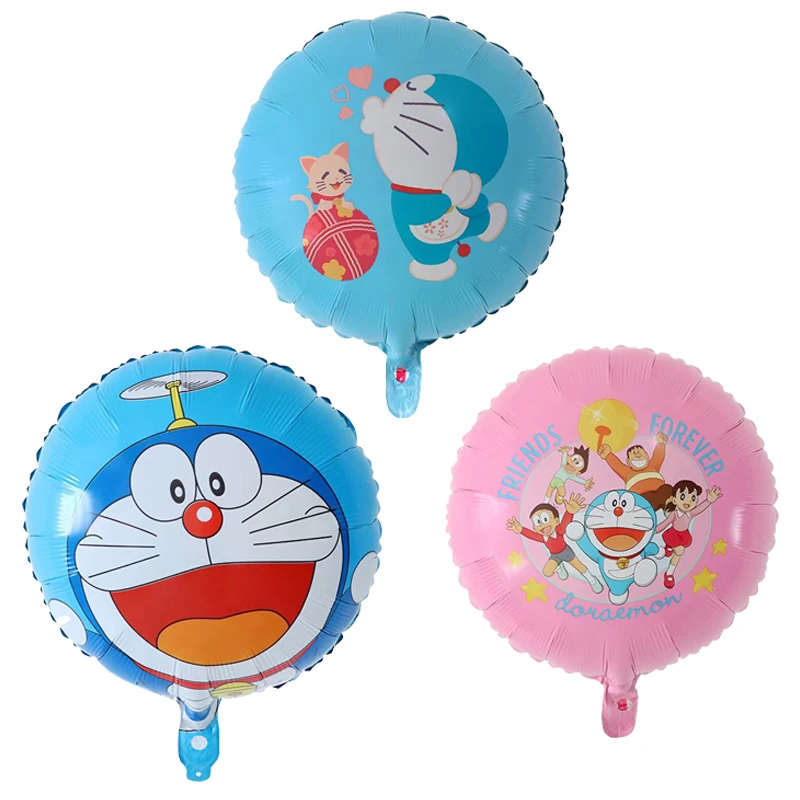 10 шт 18inch мультфильма Doraemon воздушные шары из фольги музыкальная кошка Круглый гелиевый шарик для дня рождения вечерние Для мальчиков и девочек Беби Шауэр детский игрушка