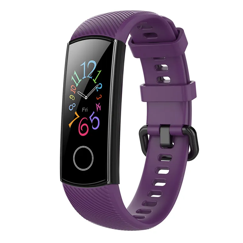 Hangrui для huawei Honor band 5 ремешок на запястье мягкий силиконовый браслет умные часы для huawei Honor Band 5 band 5 Смарт-Аксессуары - Цвет: Purple
