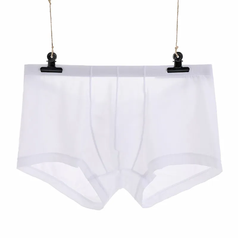 Men's Ice Silk Boxer Pants Breathable Panties Male Large Convex Pouch Ultra Thin Boxer Shorts Sexy Underwear For Men 2