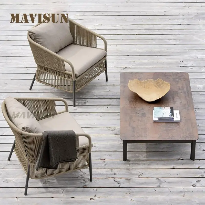 Dinning Furniture Outdoor Courtyard Sun Room Marble Coffee Table For Single Person Garden Leisure Terrace Hotel Simple