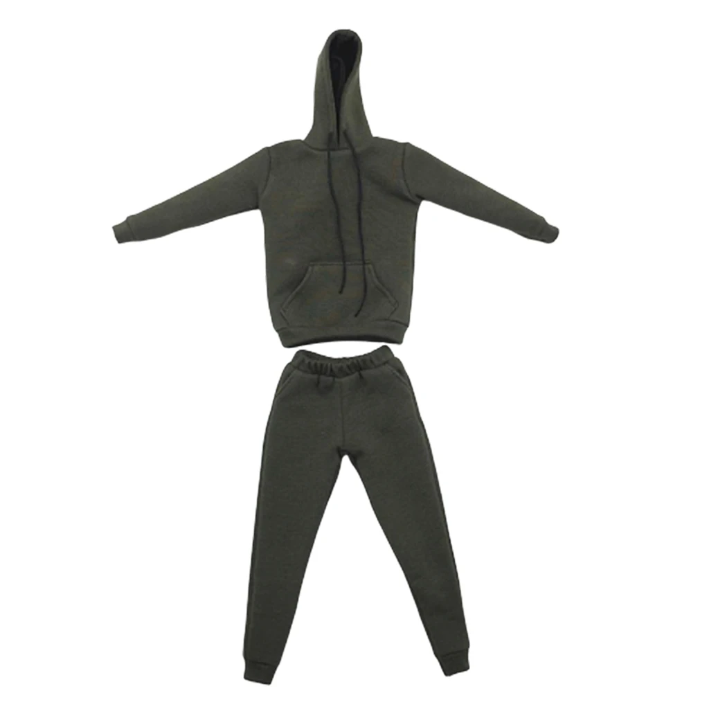 1/6 Action Figure Accessories Hooded Tops and Pants Set, Clothing for   Kumik 12inch Male Figures