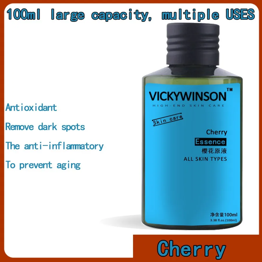 Cherry essence 100ml Cherry Blossoms Essence Toner Shrinks Pore Anti-Aging Whitening Oil Control Moisturizing Facial Acne