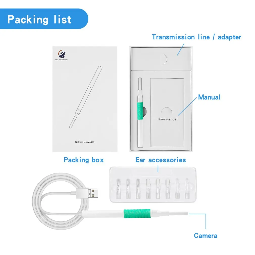 

3 in 1 Ear Cleaning Endoscope High Definition Visual Earpick Ear Spoon Mini Camera Ear Cleaner Health Care USB Tool Medical Home