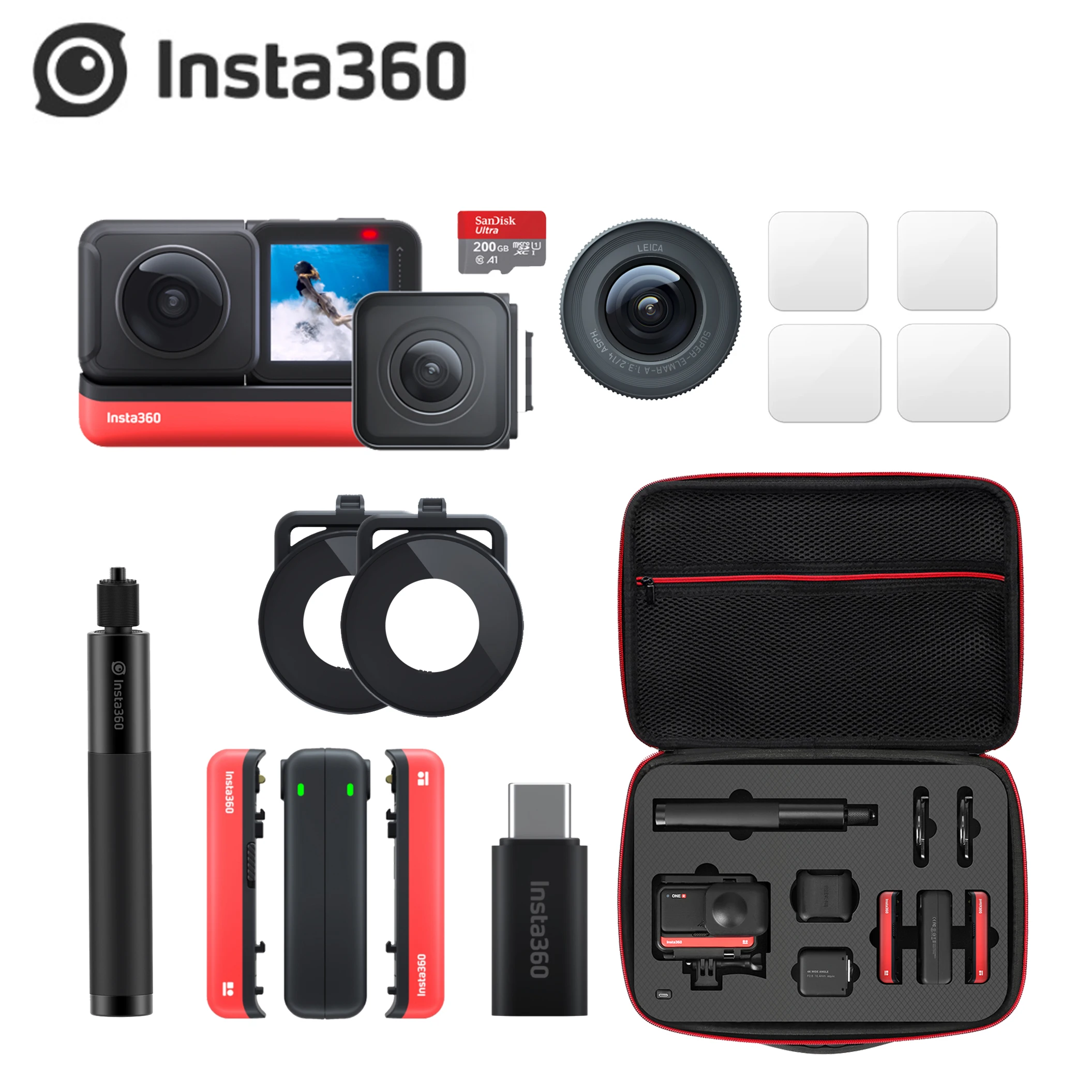 Спортивная Экшн камера Insta360 ONE R 5 7 K 360 4K широкоугольная Водонепроницаемая